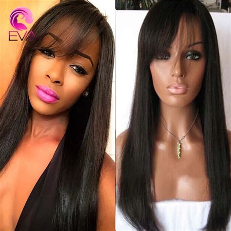 black hair bangs wig|wig with bangs african american.